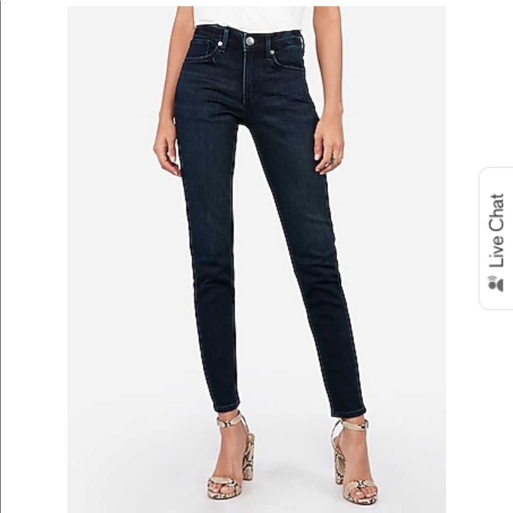 Express MidRise Cozy Fleece DarkWash Jean Leggings